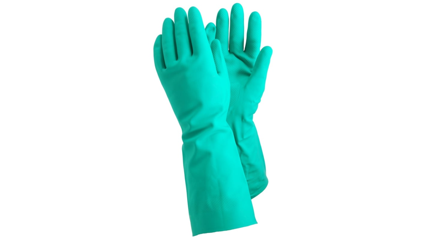 Tegera TEGERA Green Nitrile Chemical Resistant Work Gloves, Size 9