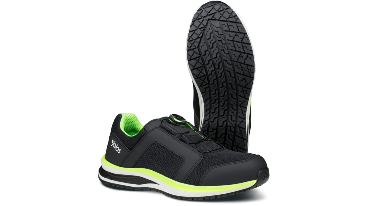 Jalas 5668 Unisex Black/Green/White Steel Toe Capped Safety Shoes, UK 3, EU 36