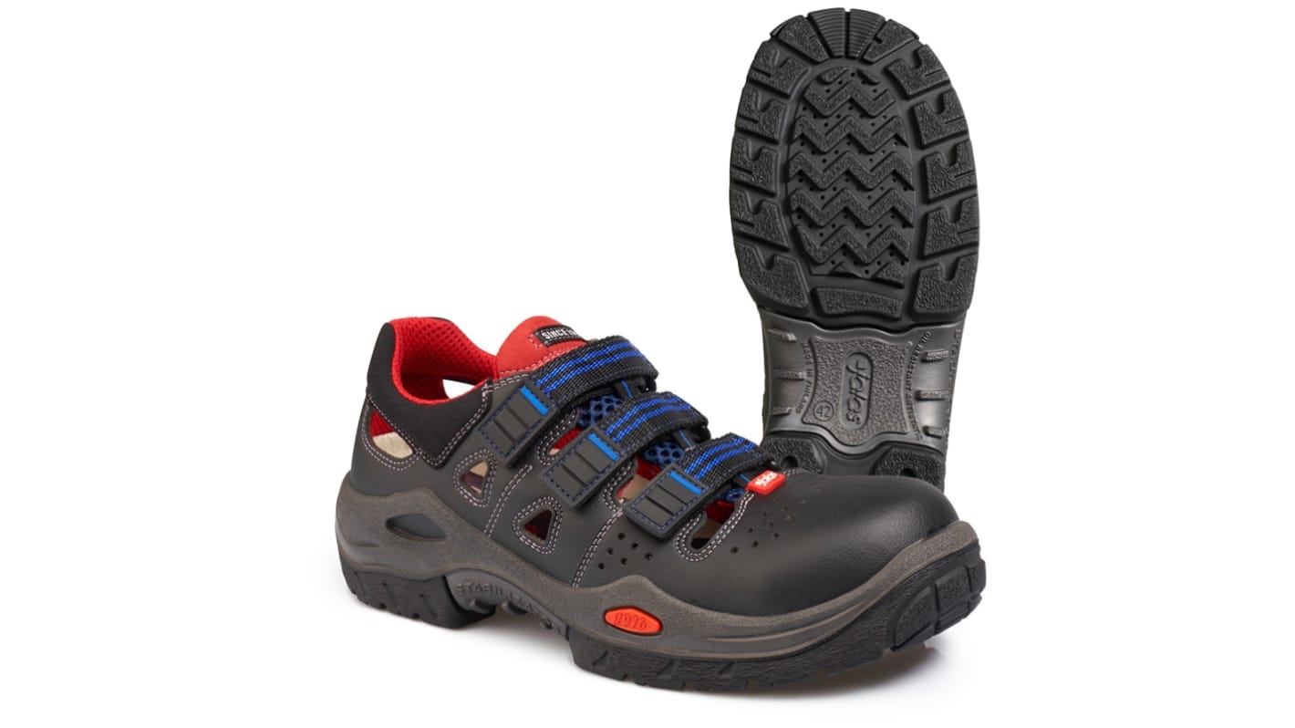 Jalas 3800R Unisex Black, Blue, Red Aluminium Toe Capped Safety Shoes, UK 3, EU 36