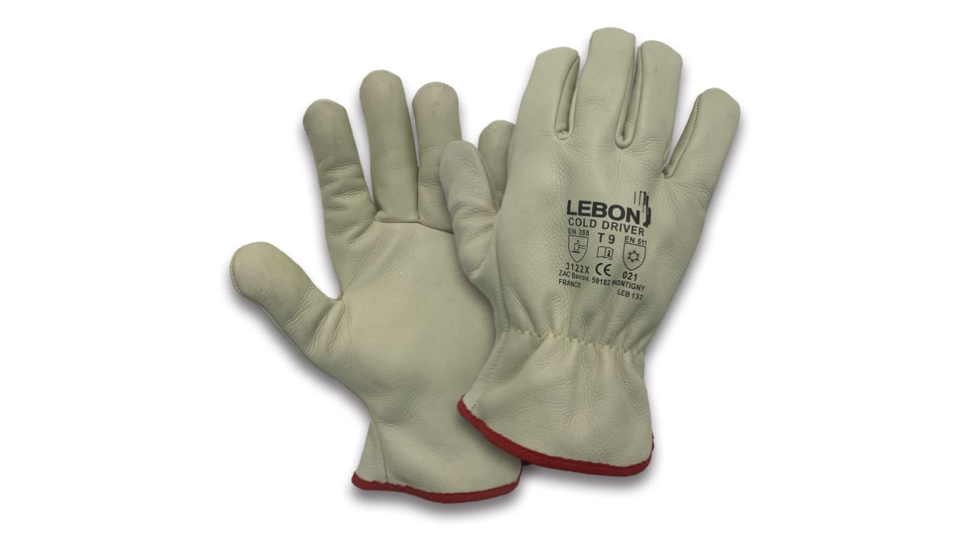 Lebon Protection COLD DRIVER Arbeitshandschuhe Größe 9 Kältebeständig Leder Gelb 10Paare