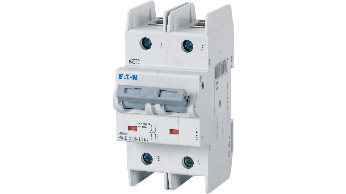 Eaton Fuse Switch Disconnector, 2 Pole, 125A Max Current, 125A Fuse Current