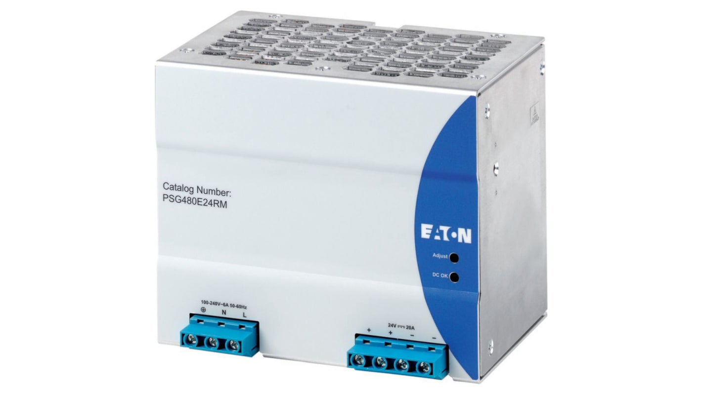 Alimentatore a montaggio su guida DIN Eaton, 24V cc, 20A, 85 → 264V ca, 480W