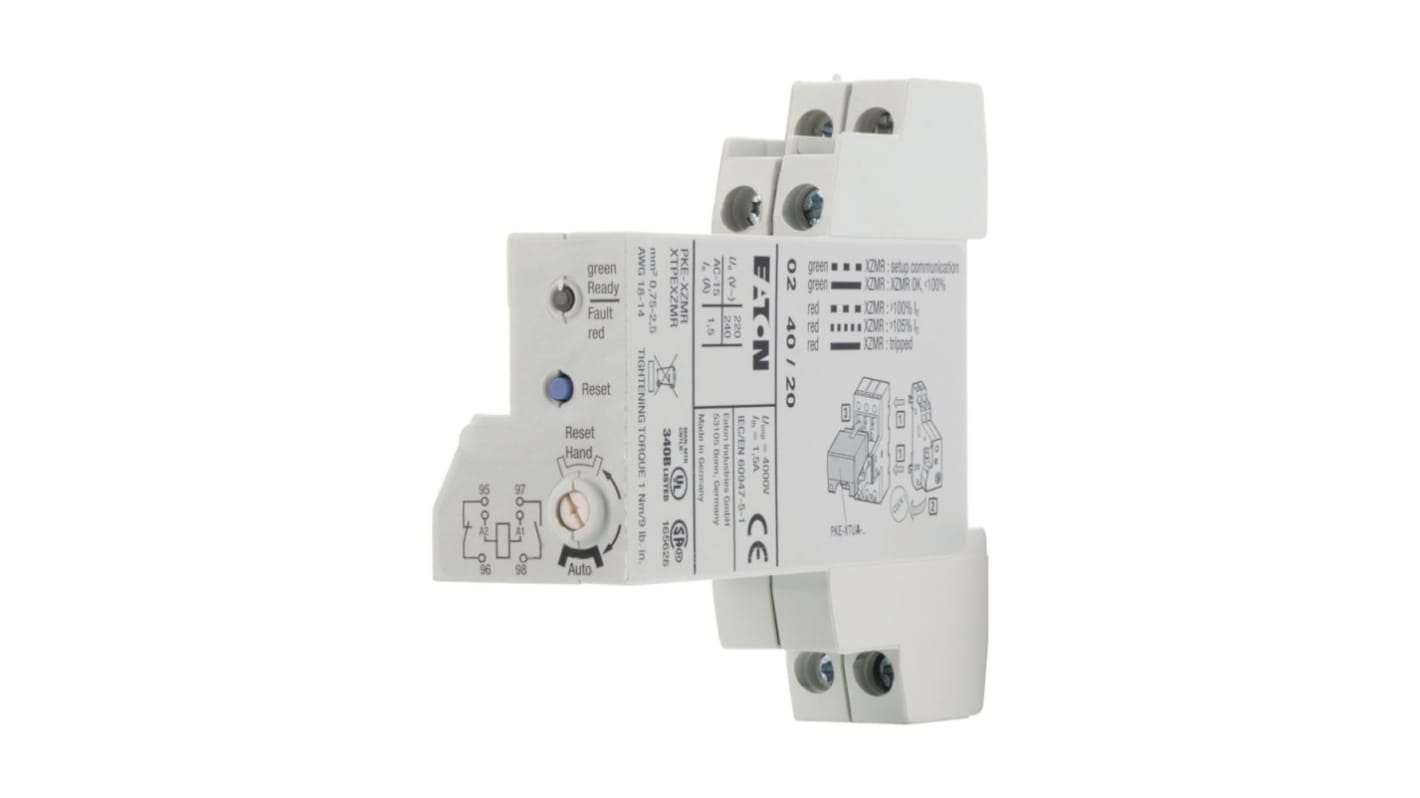 Eaton PKE Overload Relay 1 NC, 1 NO, 1.5 A Contact Rating, 0.5 W, 24 V, Eaton Moeller
