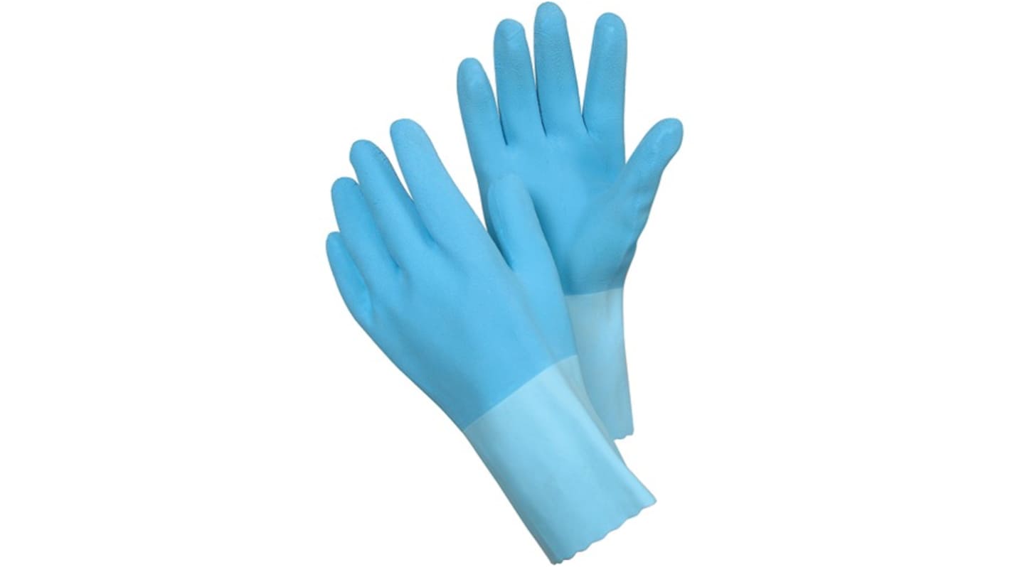 Tegera TEGERA Blue Latex Chemical Resistant Work Gloves, Size 6