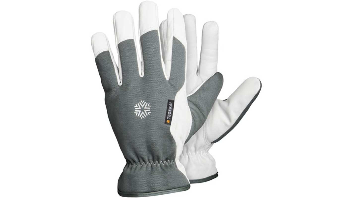 Tegera TEGERA Grey, White Leather Cold Resistant Work Gloves, Size 12