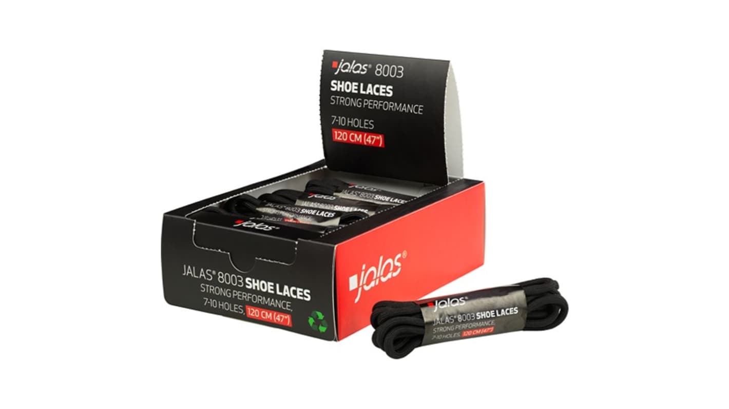 Jalas Black Polyester Shoe Laces