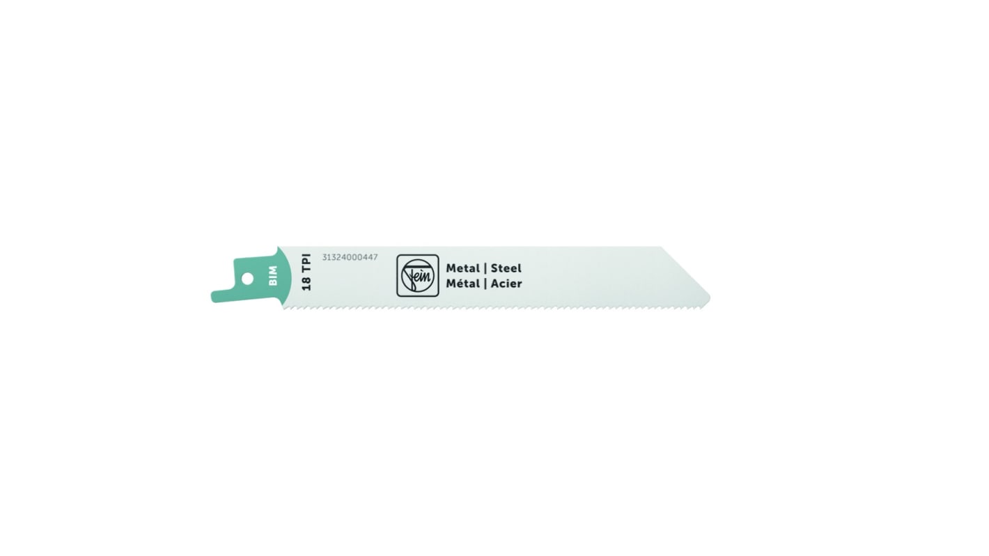 FEIN, 18 Teeth Per Inch Metal 150mm Cutting Length Reciprocating Saw Blade, Pack of 3