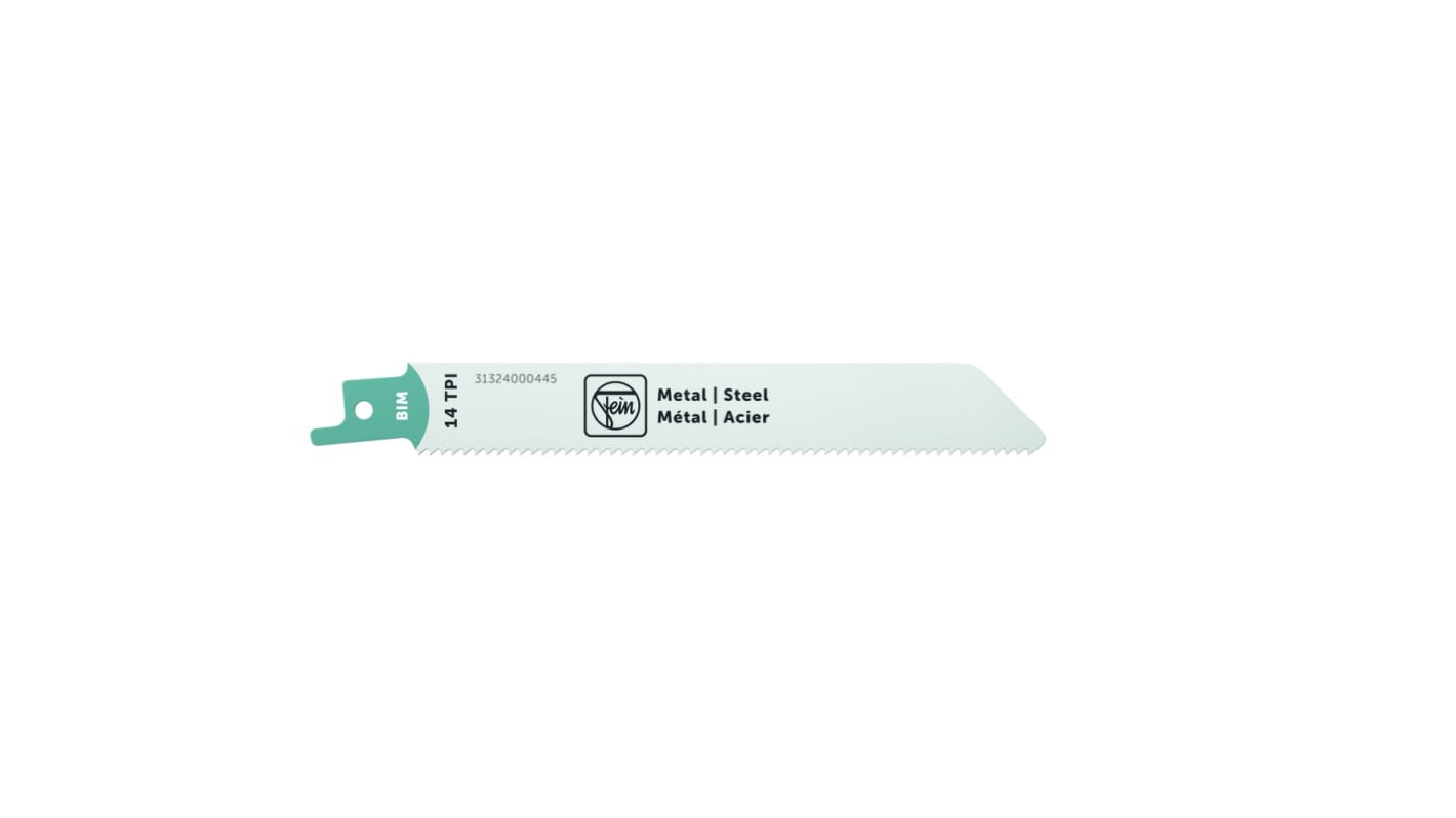 FEIN, 14 Teeth Per Inch Metal 150mm Cutting Length Reciprocating Saw Blade, Pack of 3