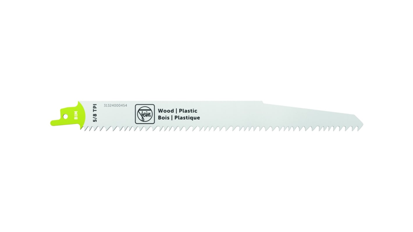 FEIN, 5/8 Teeth Per Inch Plastic 225mm Cutting Length Reciprocating Saw Blade, Pack of 3