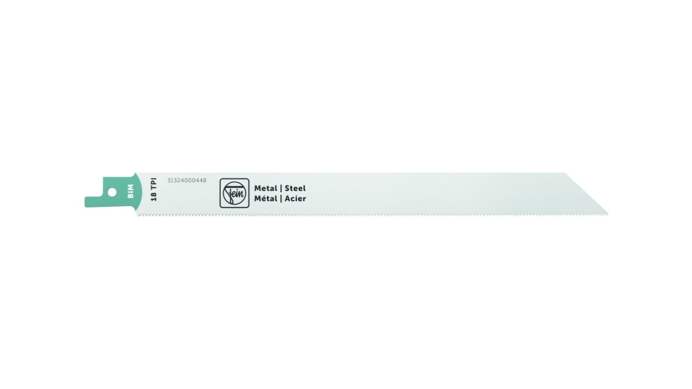 FEIN, 18 Teeth Per Inch Metal 225mm Cutting Length Reciprocating Saw Blade, Pack of 3