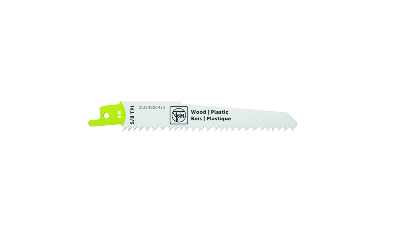 FEIN, 5/8 Teeth Per Inch Plastic 150mm Cutting Length Reciprocating Saw Blade, Pack of 3