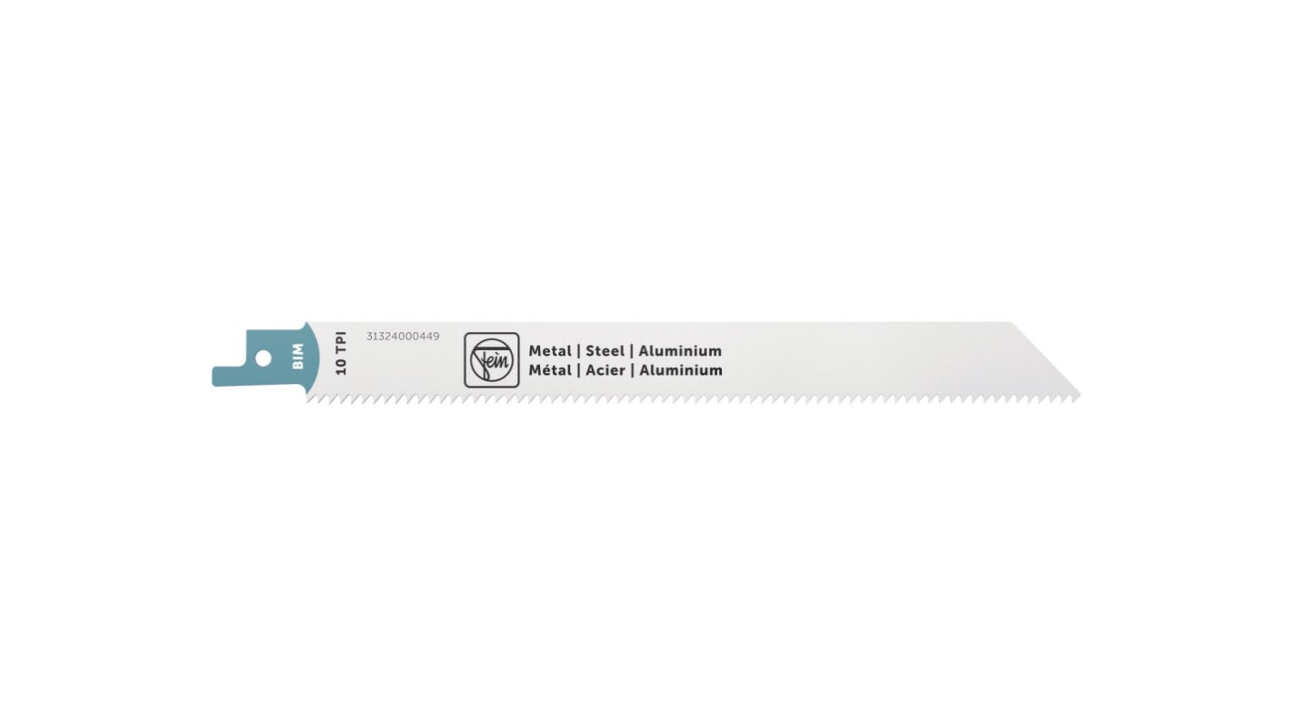 FEIN, 10 Teeth Per Inch Metal 200mm Cutting Length Reciprocating Saw Blade, Pack of 3