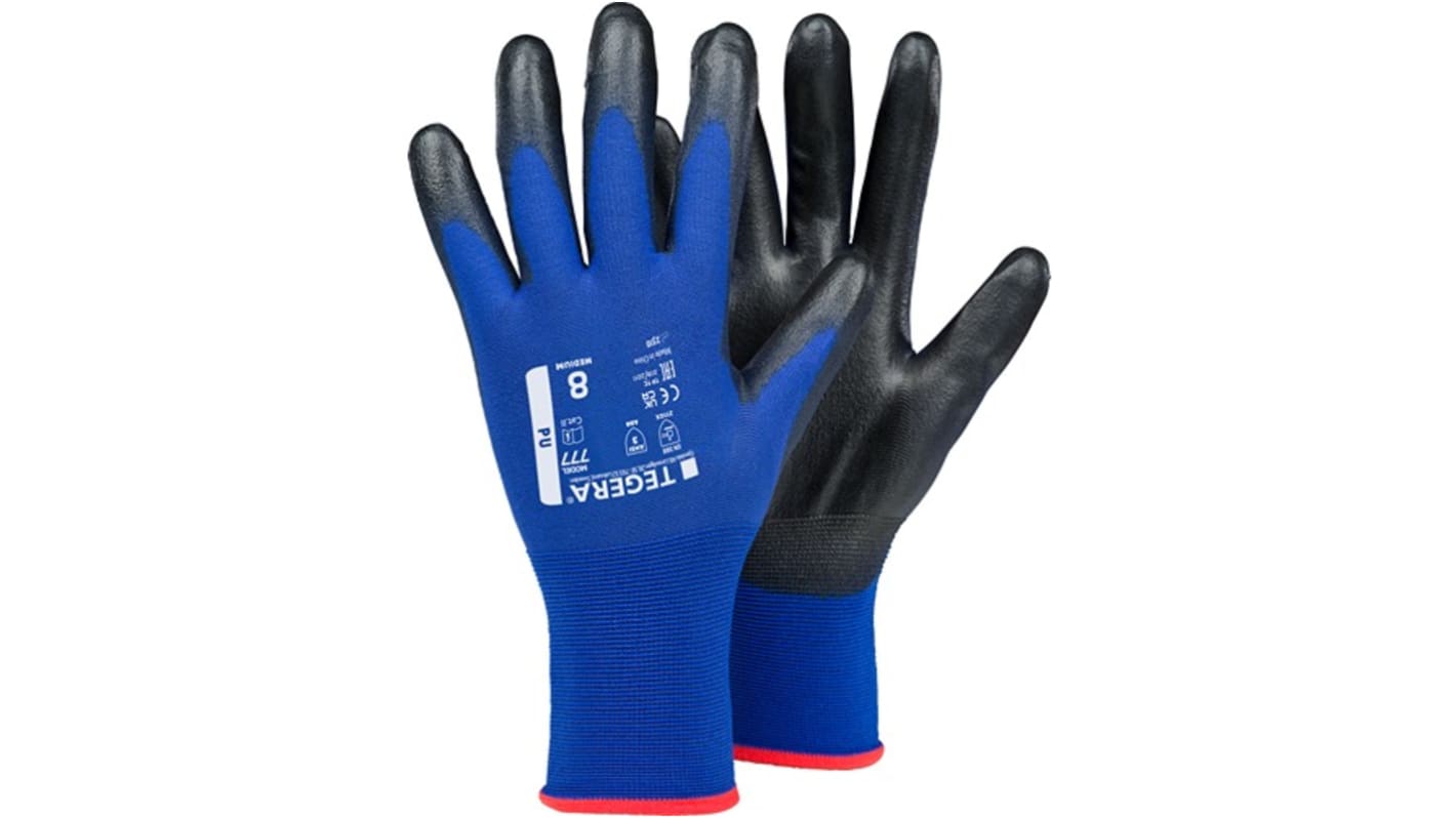 Tegera TEGERA Arbeitshandschuhe Größe 6 Trockene Arbeitsumgebung Nylon Schwarz, Blau 6Paare