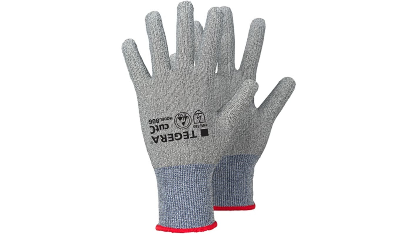 Tegera TEGERA Blue, Grey Carbon, CRF Technology, Glass Fibre Thread, HPPE, Polyester, Spandex Cut Resistant Work