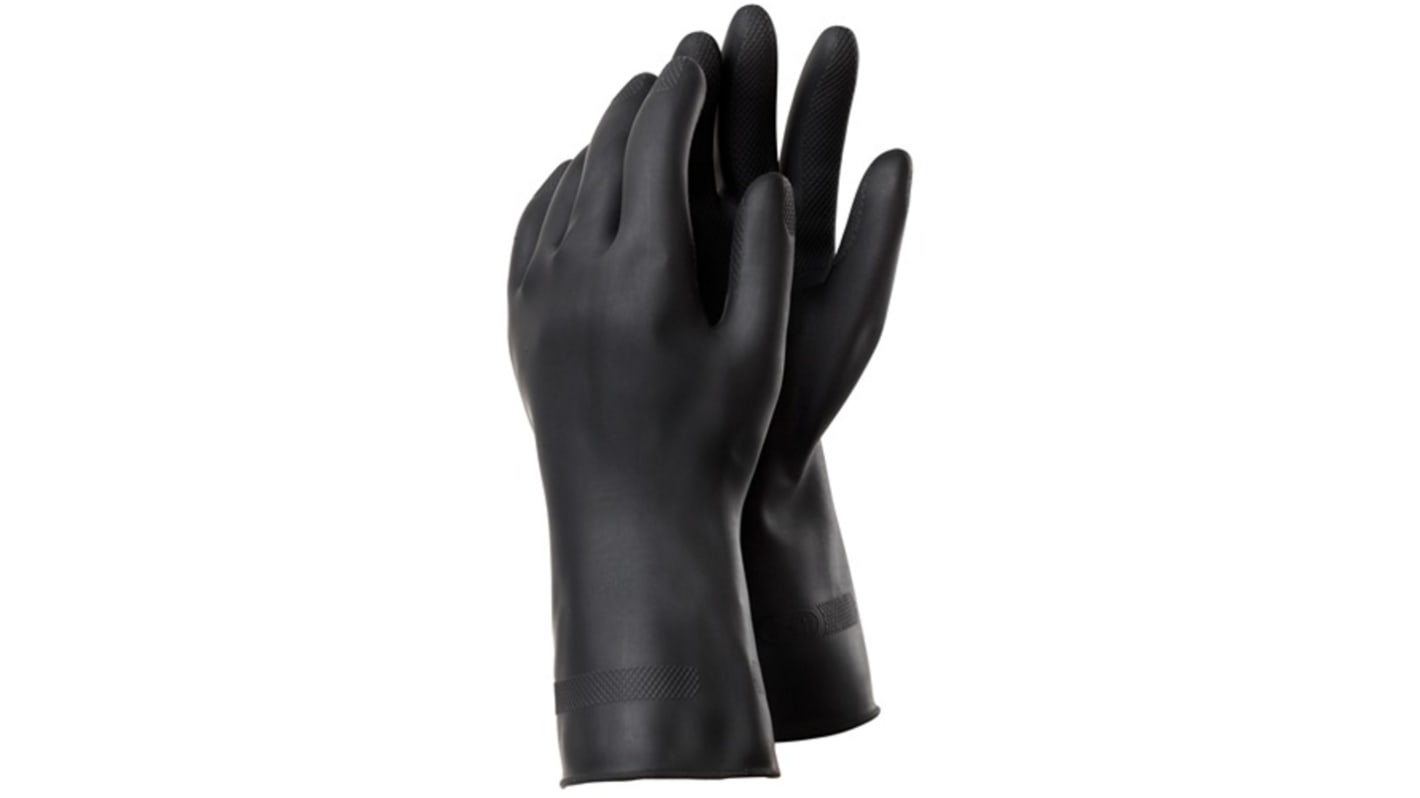 Tegera TEGERA Black Latex Chemical Resistant Work Gloves, Size 9.5