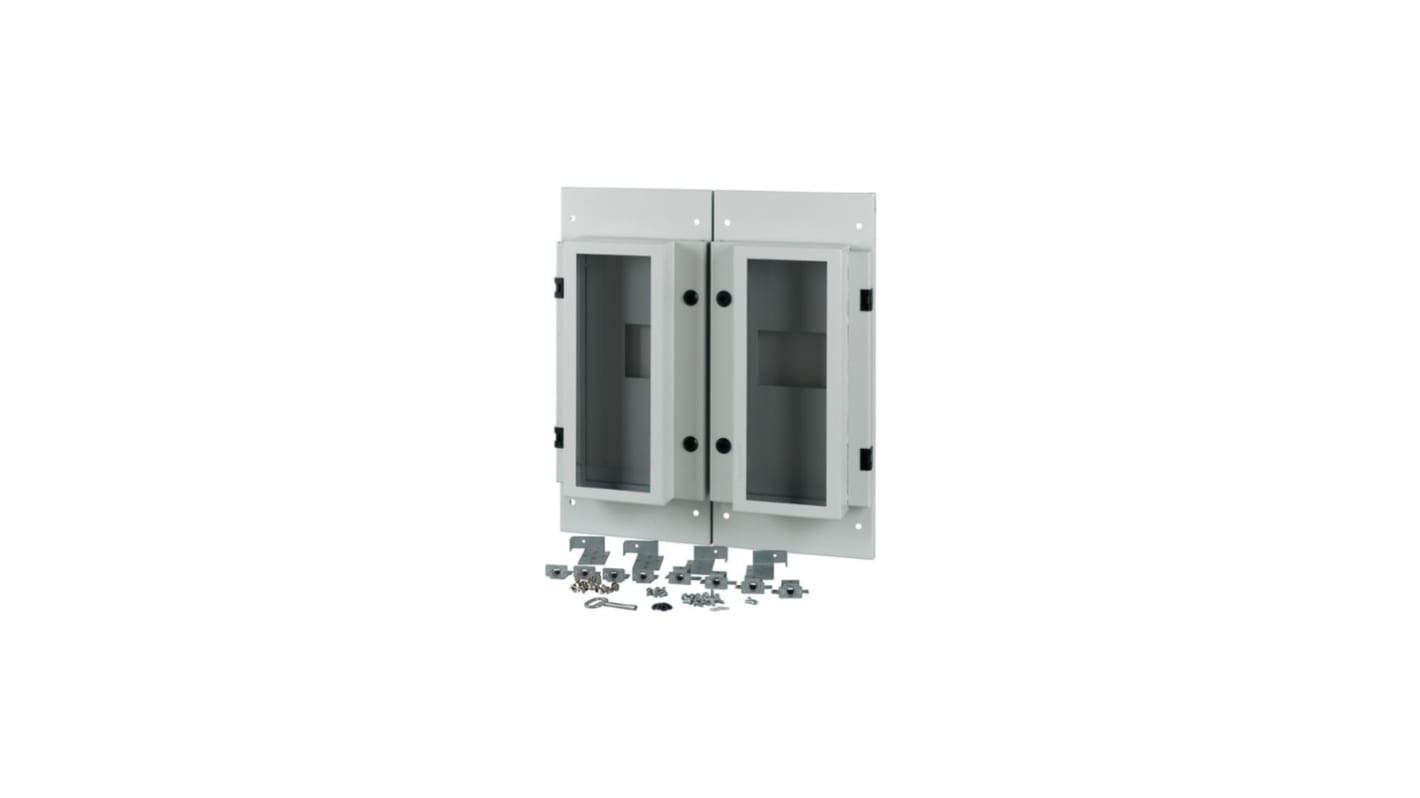 Eaton Grey 2 Gang Front Plate Steel Faceplate & Mounting Plate