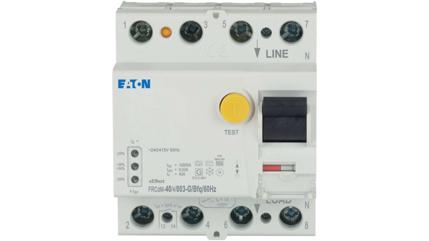 Eaton xEffect - FRCdM RCCB, 40A, 4 Pole, 30mA, 240/415V ac