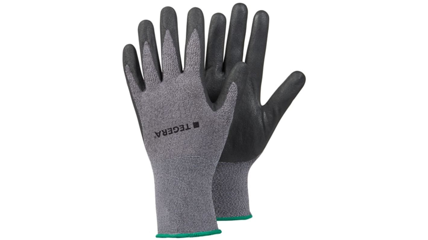 Tegera TEGERA Black, Grey Nylon, Spandex Dry Environment Work Gloves, Size 6, Nitrile Foam Coating