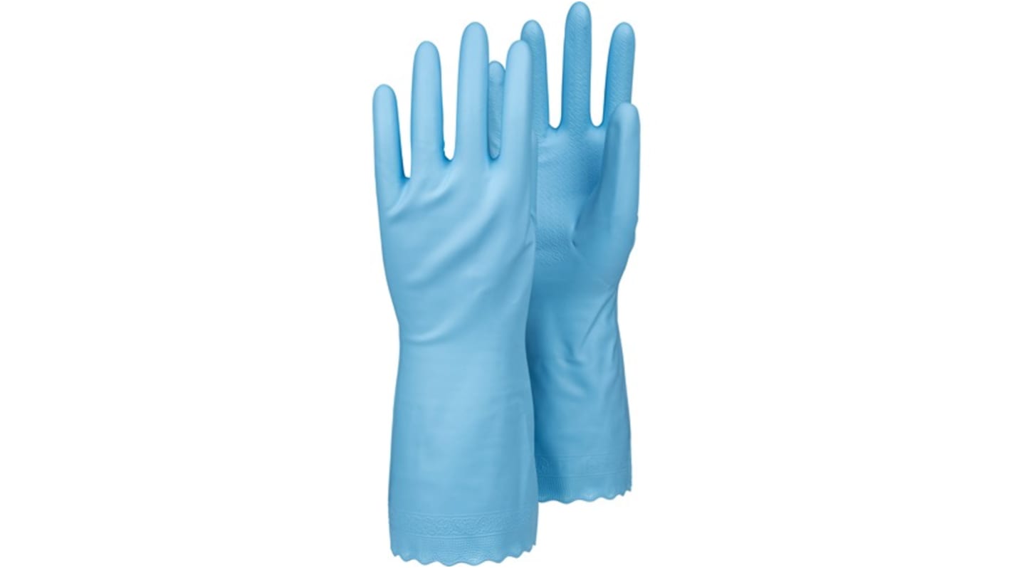 Tegera TEGERA Blue Cotton Chemical Resistant Work Gloves, Size 10, PVC Coating