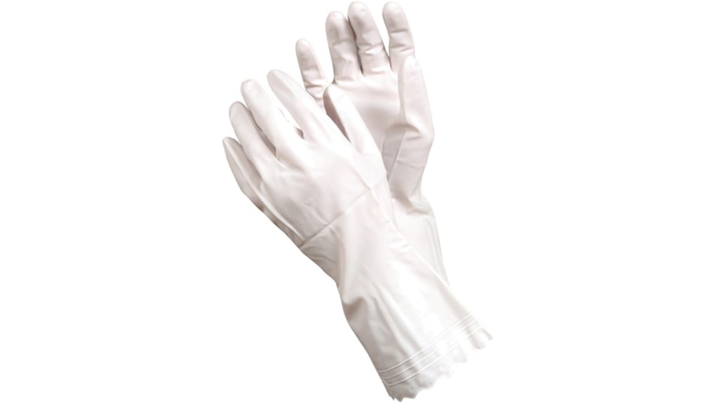 Tegera TEGERA White PVC Chemical Resistant Work Gloves, Size 8