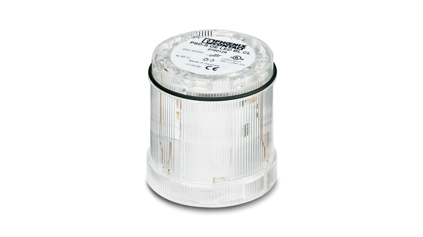 Phoenix Contact PSD Series Clear Flashing Effect Flashing Light Element, 24 V ac/dc, LED Bulb, AC/DC, IP65