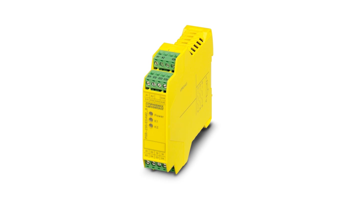 Phoenix Contact Emergency Stop Safety Relay, 230V ac, Single Channel
