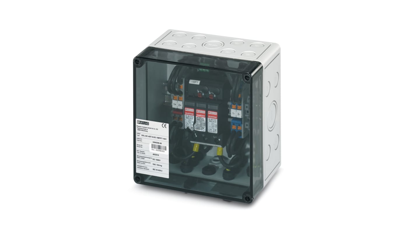 Phoenix Contact SOL-SC Series Grey, Transparent Polycarbonate Junction Box, IP65, 180 x 180 x 111mm