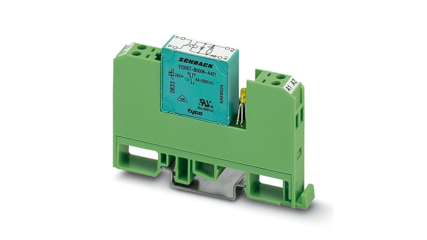 Phoenix Contact EMG 10-REL/KSR-G 24/2-LC Series Relay Module, DIN Rail Mount, 24V Coil, NC, 6A Load