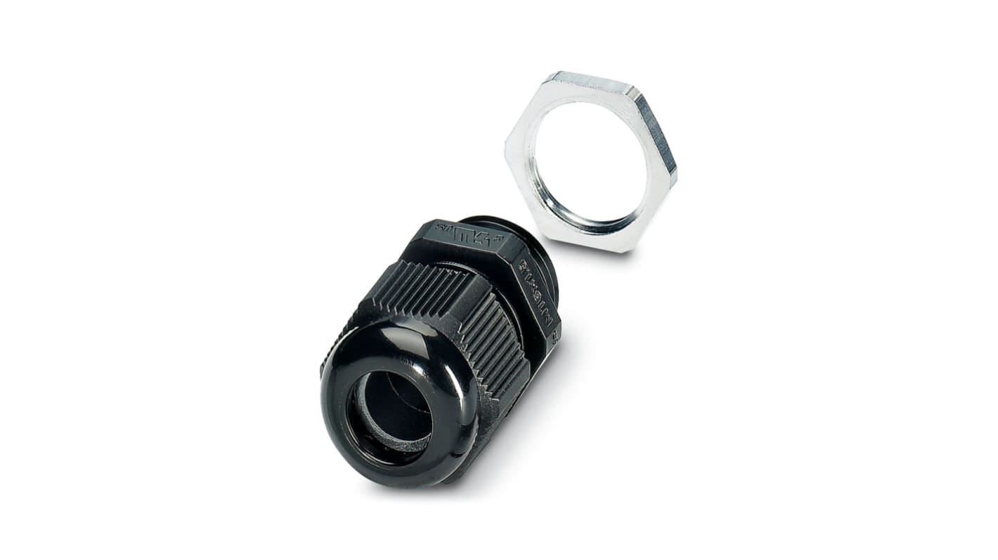 Phoenix Contact PSD-S AS Series Black Polyamide Cable Gland, M16 Thread, 5mm min., 10mm max.