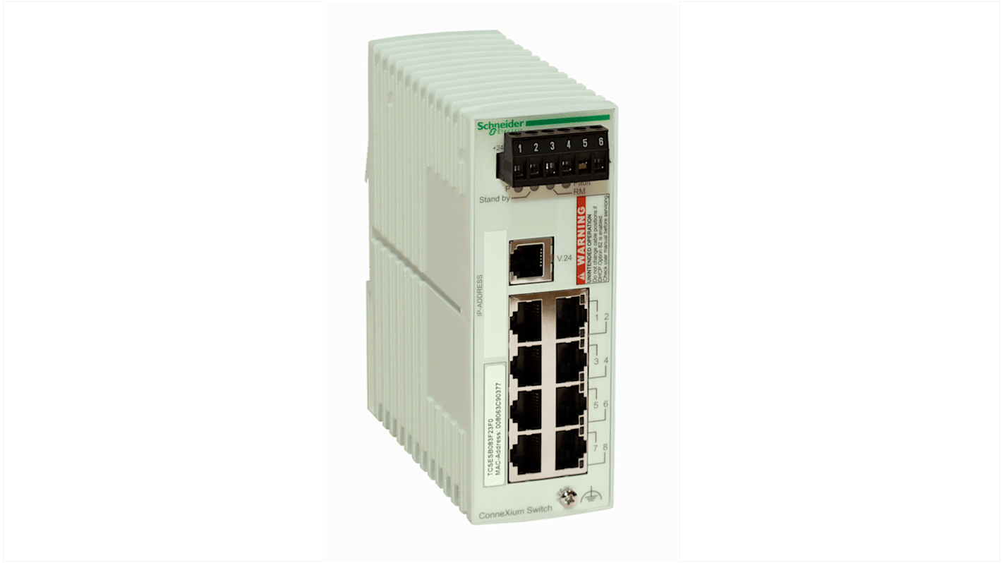 Schneider Electric TCSESB083F23F0, Managed 8 Port Managed Switch