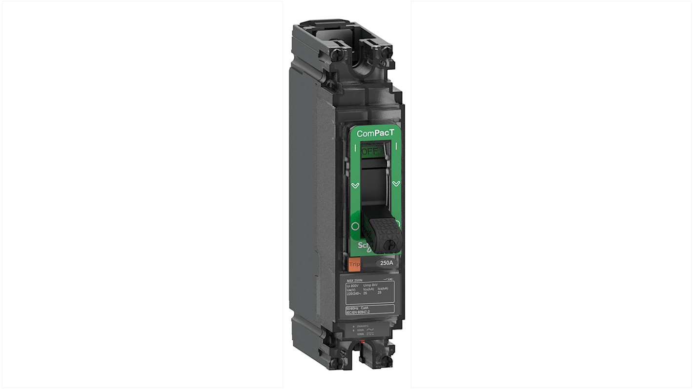 Schneider Electric ComPacT New Generation Electronic Circuit Breaker 16A 250V NSX, Fixed