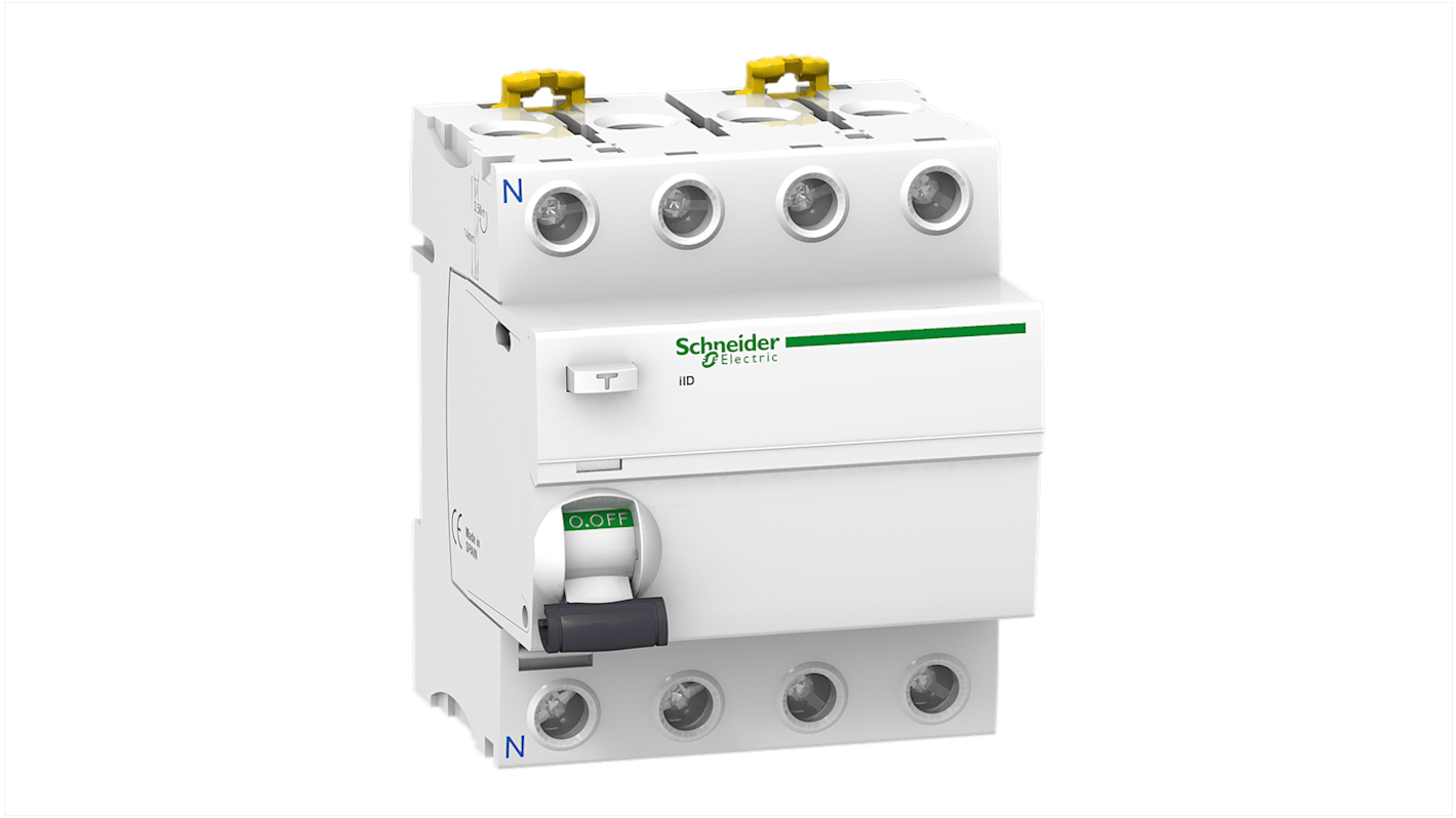 Schneider Electric Acti9 iID RCCB, 80A, 4 Pole, 30mA, Type A-SI, 380 → 415V ac