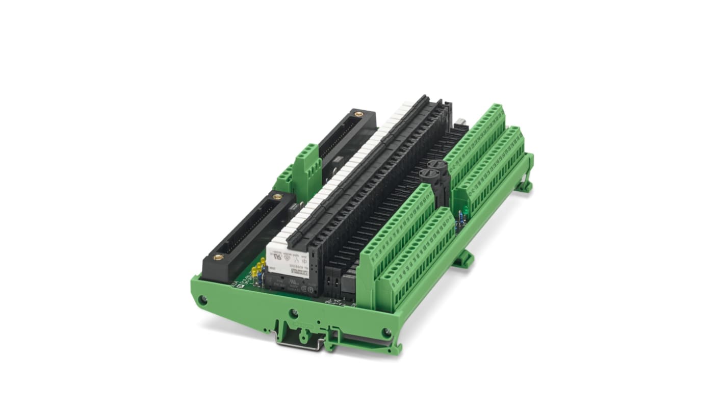 Phoenix Contact UM-2KS50/32R/SI/J/DO24V/YCS Series 32-Contact Female Interface Module, D-sub Connector, DIN Rail Mount,