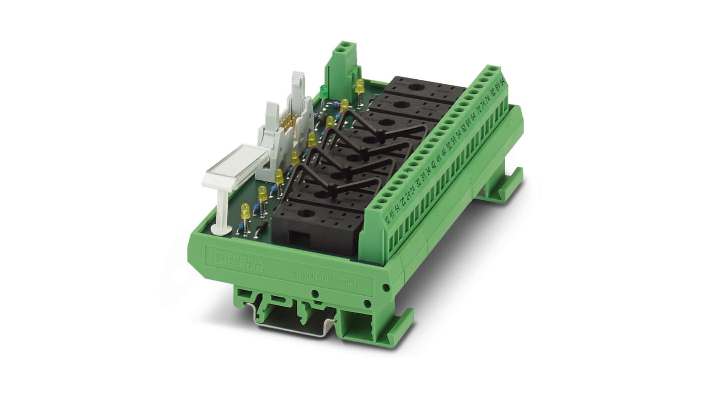 Phoenix Contact UMK-8 RELS/KSR-G24/21/PLC Series 8-Contact Female Interface Module, D-sub Connector, DIN Rail Mount, 5A