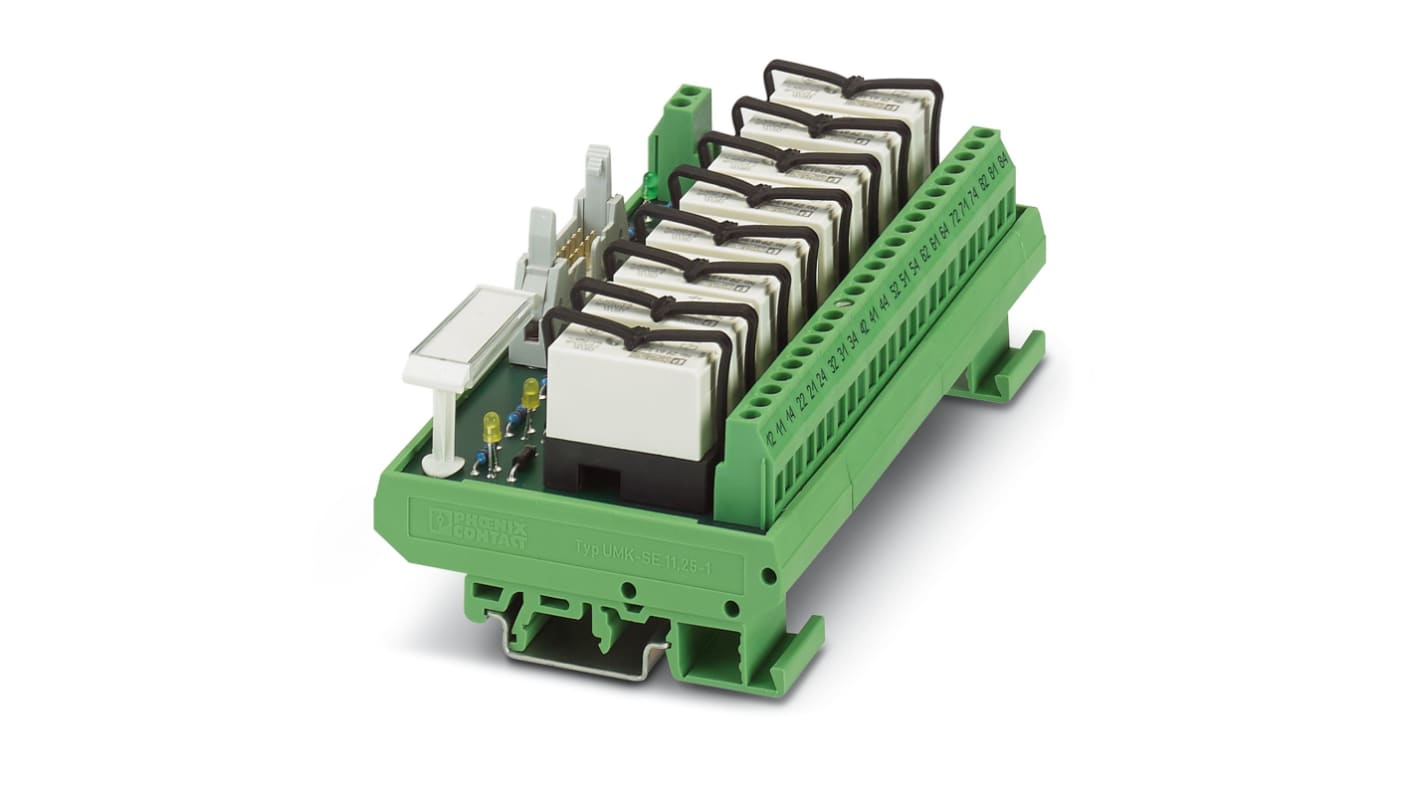 Phoenix Contact UMK-8 RM/KSR-G 24/21/PLC Series 14-Contact Female Interface Module, D-sub Connector, DIN Rail Mount, 5A