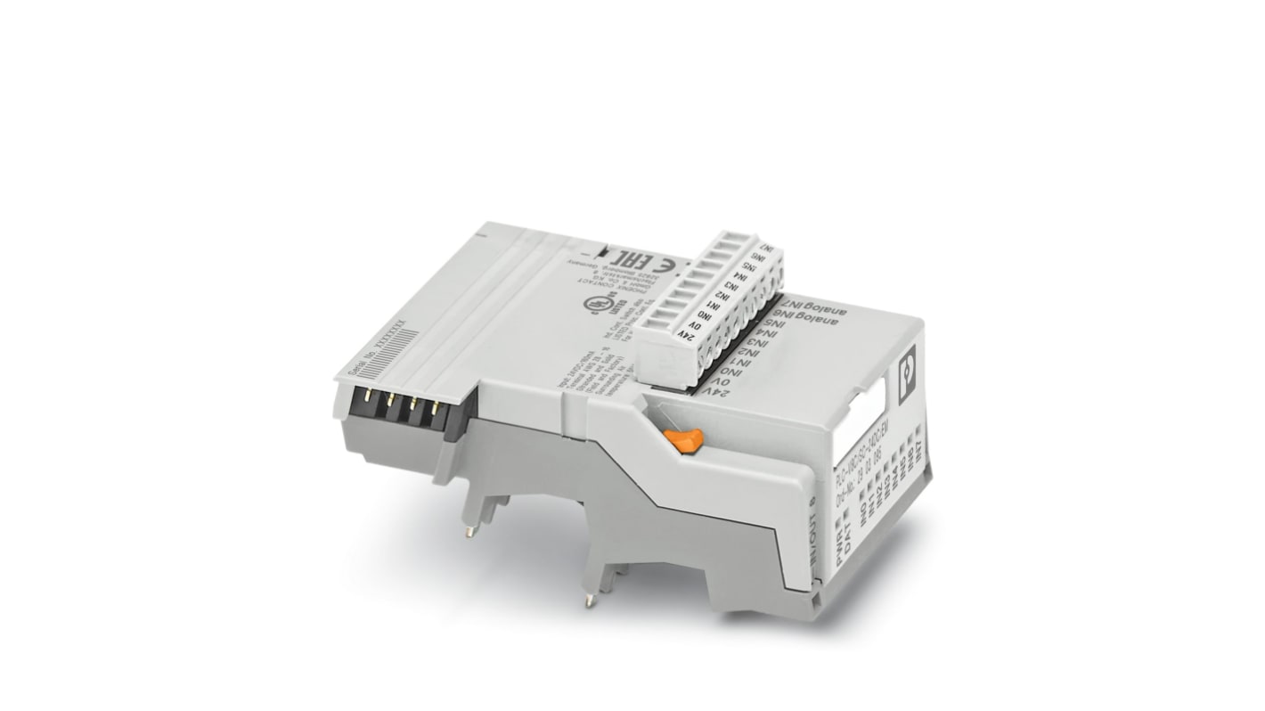 Phoenix Contact PLC-V8C/SC-24DC/EM Series Extension Module for Use with PLC-INTERFACE Terminal Blocks, Digital/Analog,