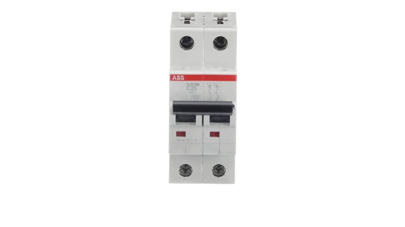 Interruttore magnetotermico ABB, 2P 25A 10 kA, Tipo C