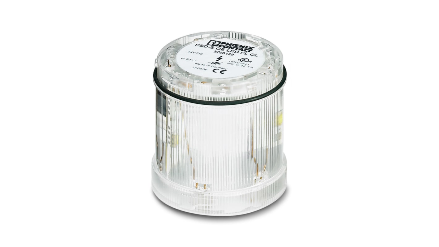 Phoenix Contact PSD Series Clear Flashing Effect Flashing Light Element, 24 V dc, LED Bulb, DC, IP65