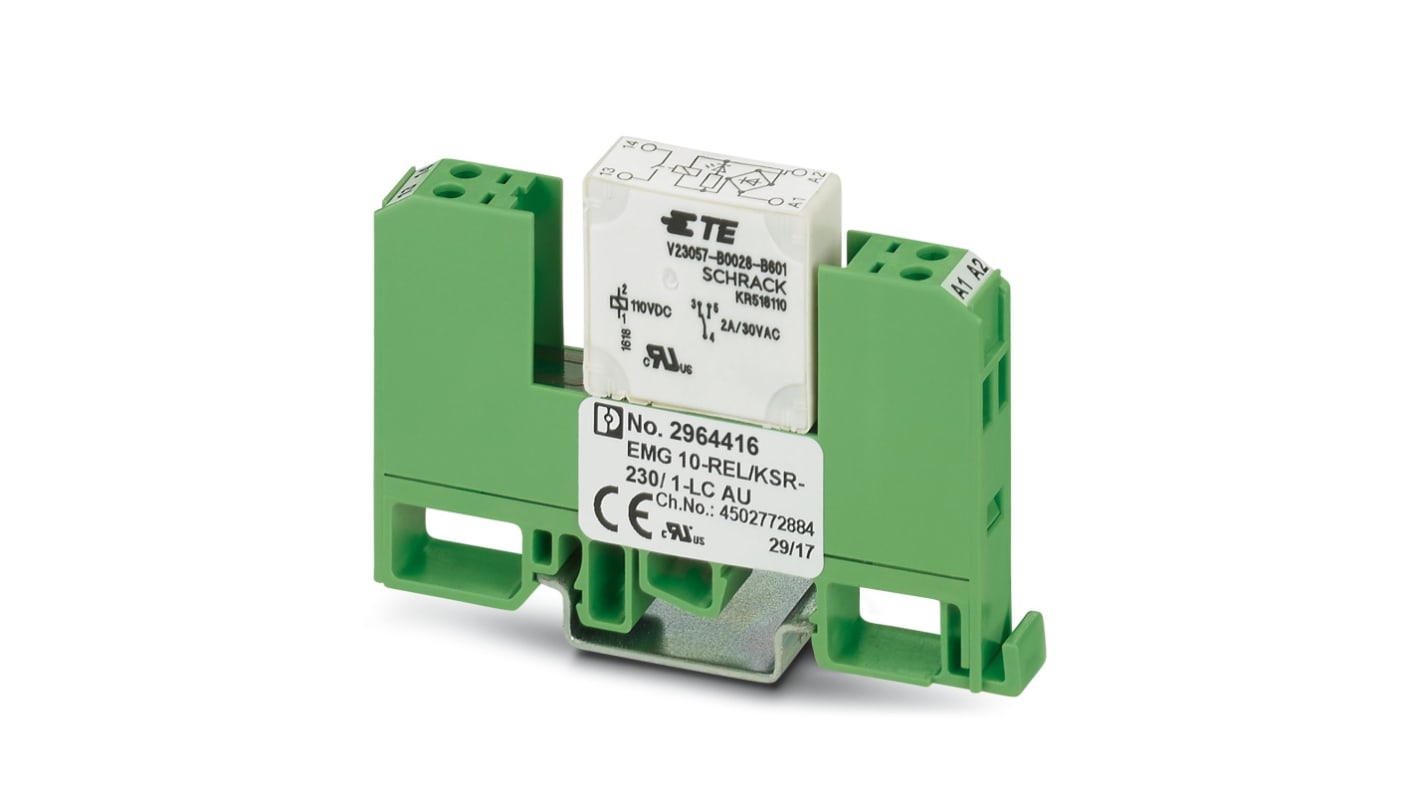 Phoenix Contact EMG Series Relay Module, DIN Rail Mount, 230V Coil, SPST, 0.5A Load