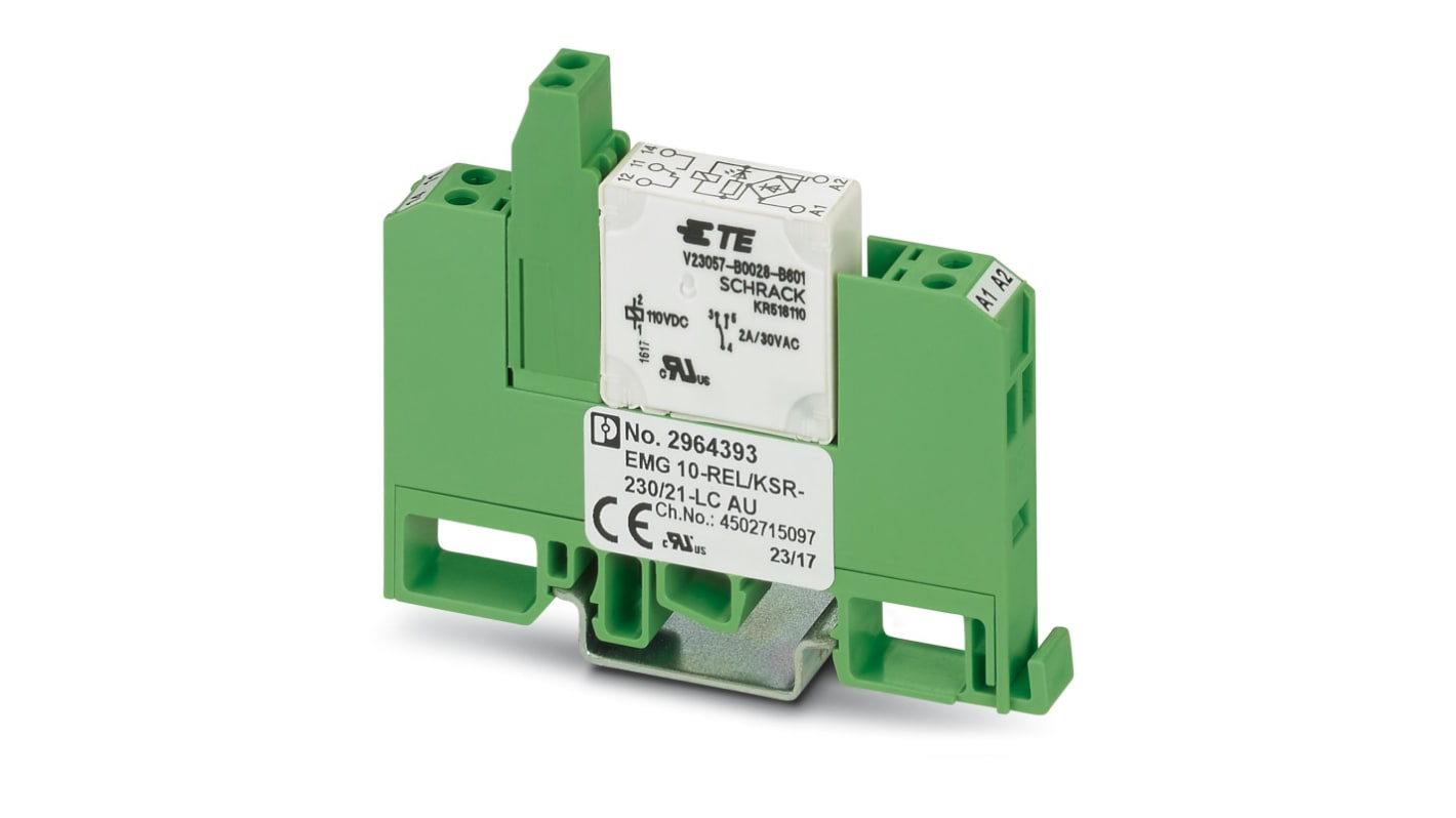 Phoenix Contact EMG Series Relay Module, DIN Rail Mount, 230V Coil, SPDT, 0.5A Load