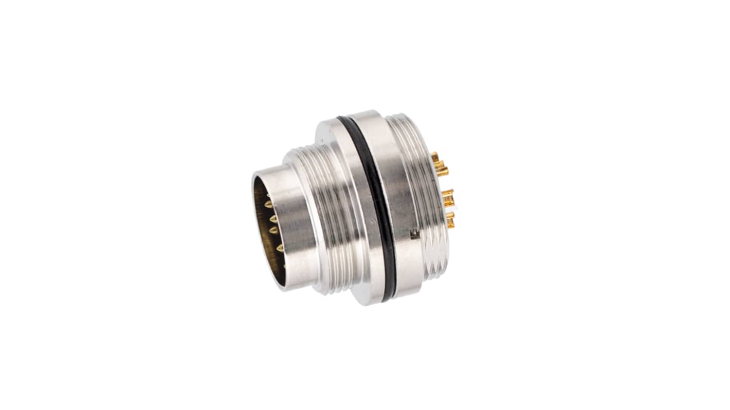 RS PRO Industrial Circular Connectors, 8 Contacts, Panel Mount, M16 Connector, Socket, Male, IP67