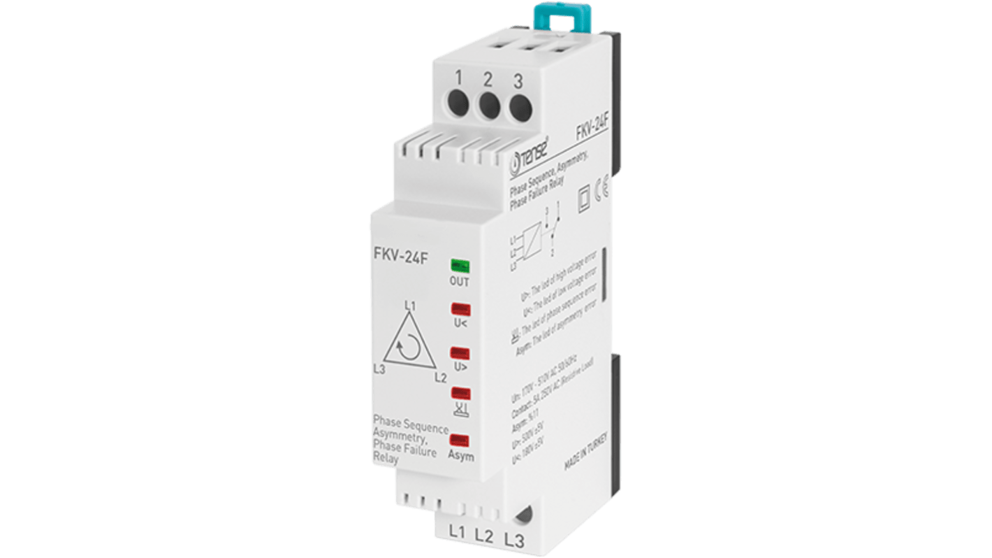 RS PRO Phase Monitoring Relay, Three Phase, 380V ac, DIN Rail