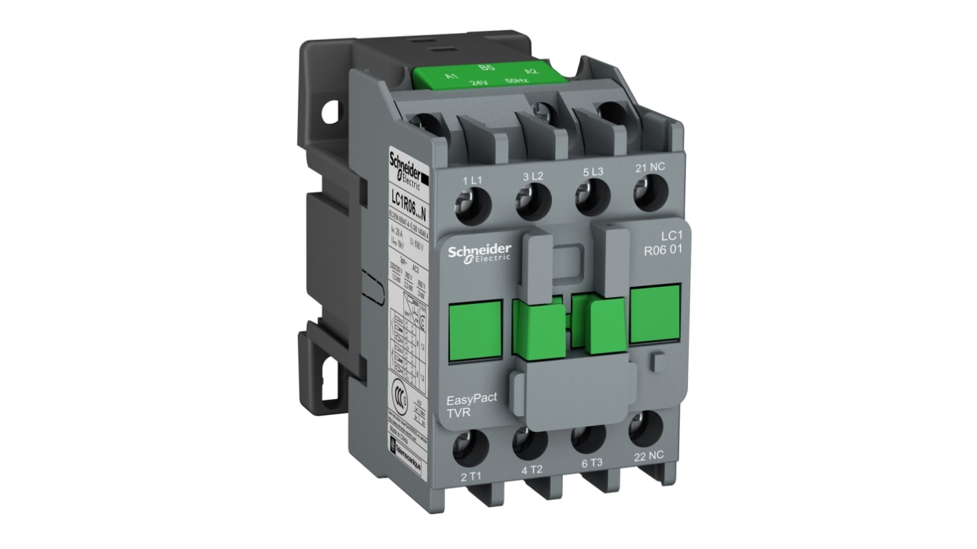 Schneider Electric 接触器, 7.5 kW, 线圈380 V 交流, 触点25 A, 690 V 交流, 3PP, 1 常闭, LC1R系列