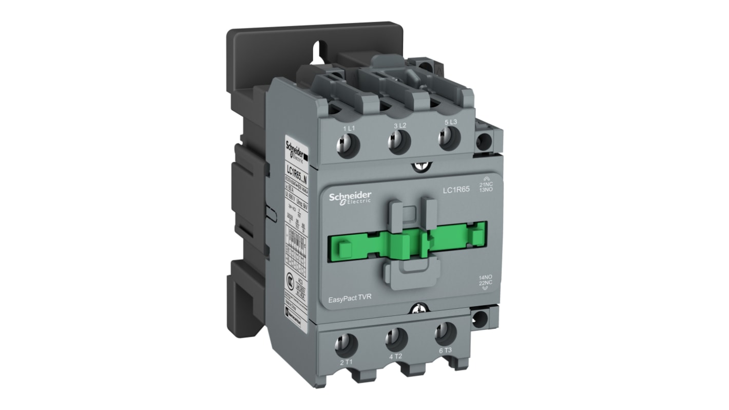Schneider Electric 接触器, 22 kW, 线圈380 V 交流, 触点50 A, 690 V 交流, 3PP, 1 常开 + 1 常闭, LC1R系列