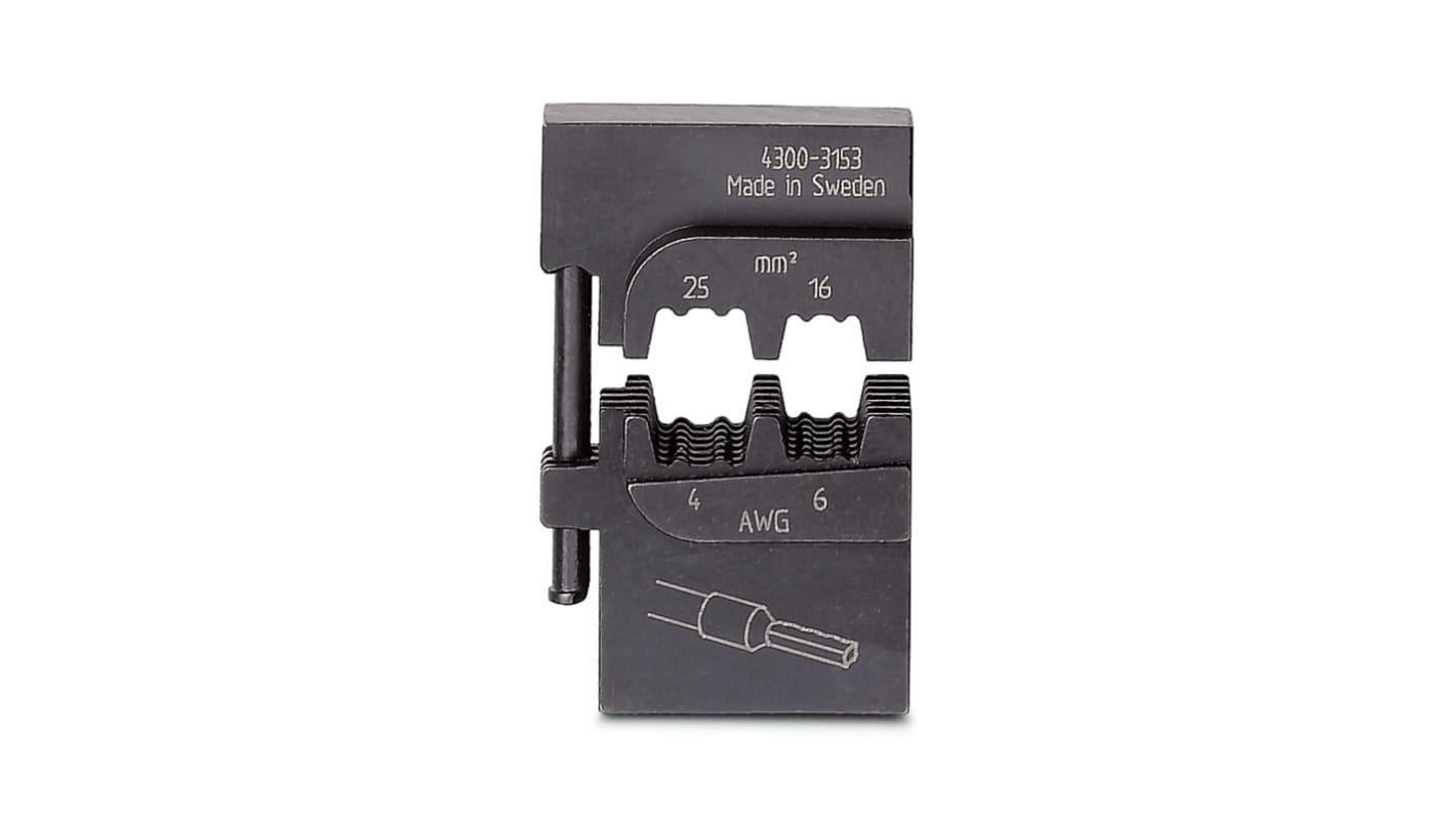 Phoenix Contact, CRIMPFOX-M Crimp Die, Ferrule, Wire size 16 → 25mm²