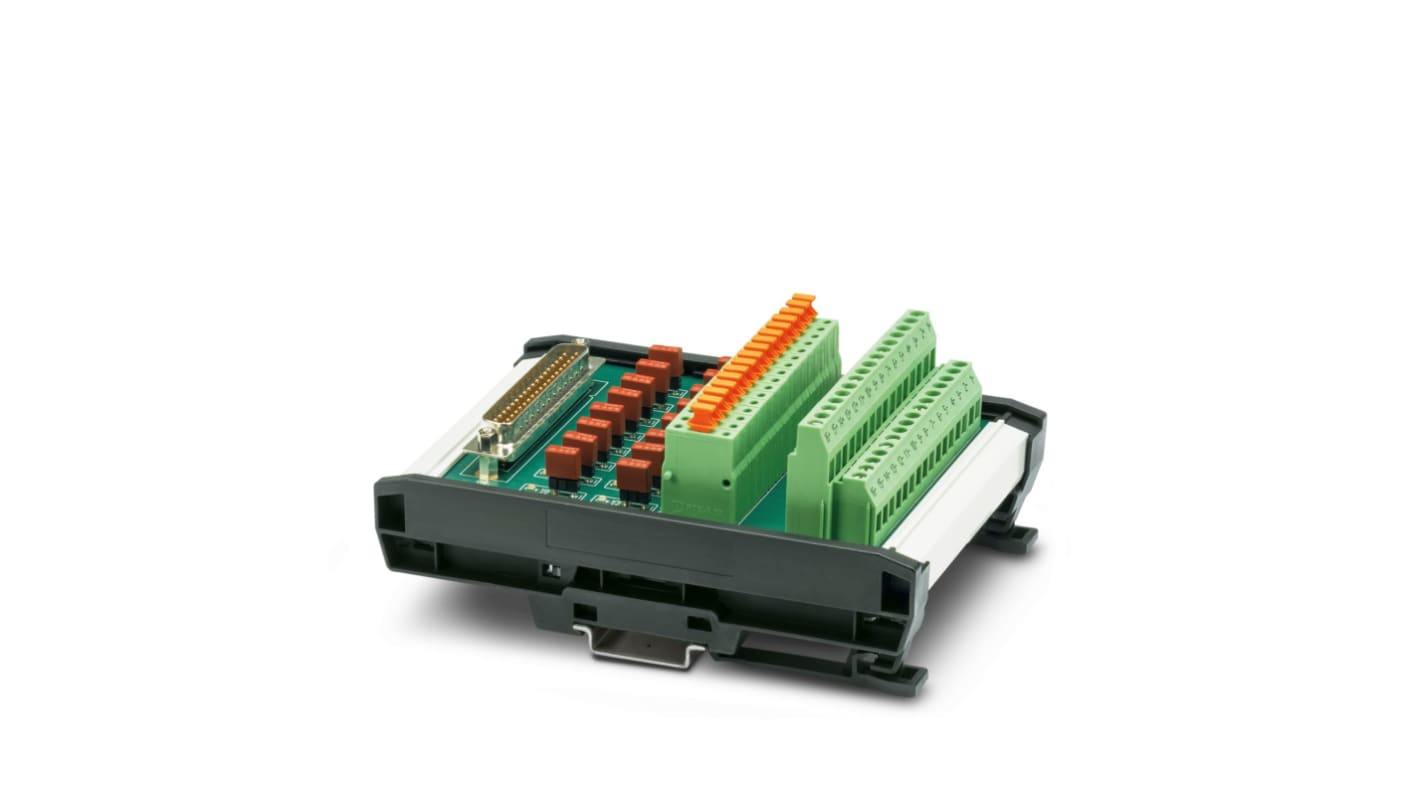 Phoenix Contact UM-D37M/DS/FU/DI120V/C300/L Series 16-Contact Female Interface Module, D-sub Connector, DIN Rail Mount,