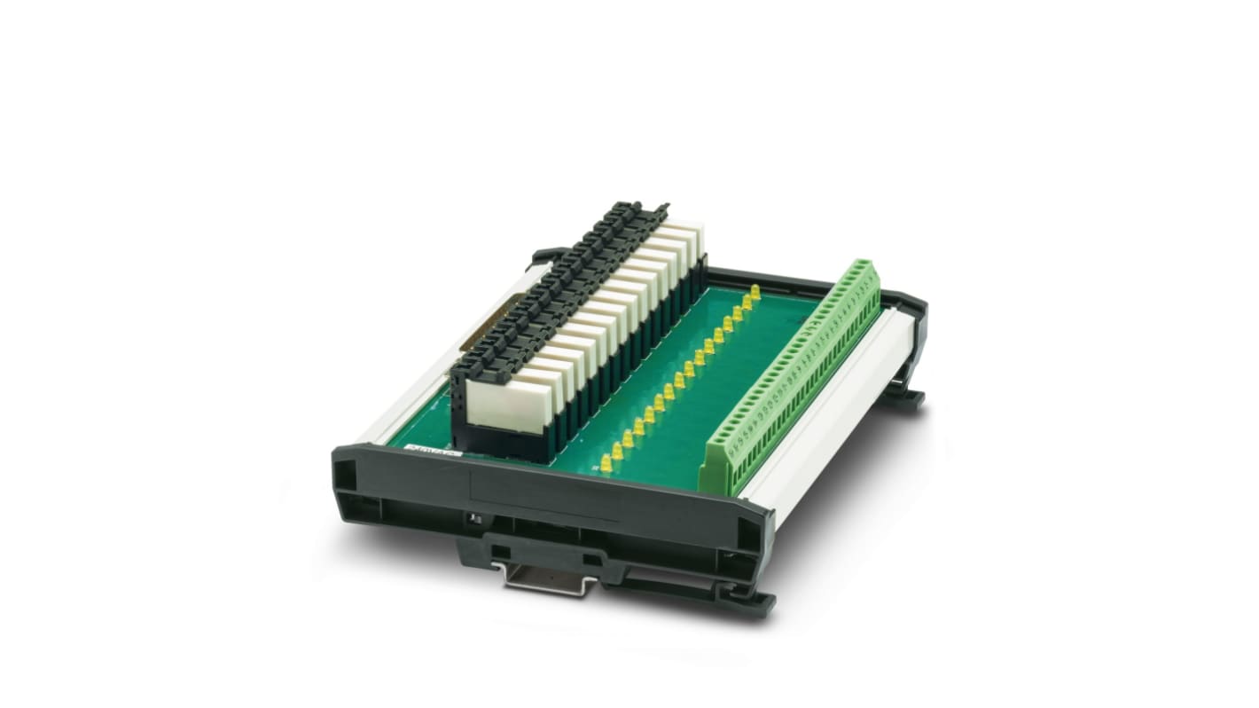 Phoenix Contact UM-D37M/16R-240AC/DI/C3/L C Series 16-Contact Female Interface Module, D-sub Connector, DIN Rail Mount,