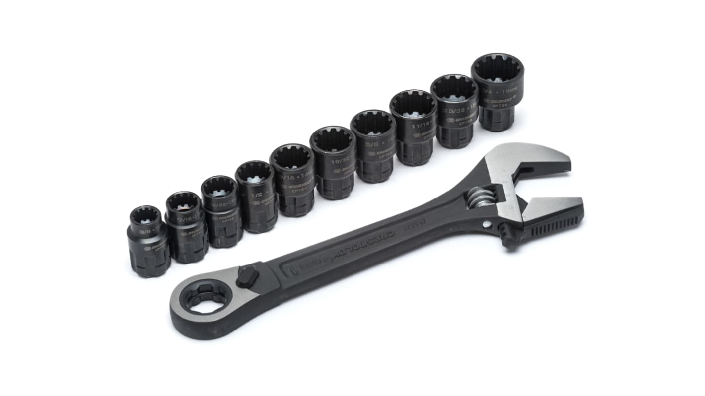 Crescent Adjustable Spanner, 329.946 mm Overall, 1in Jaw Capacity, Adjustable Handle