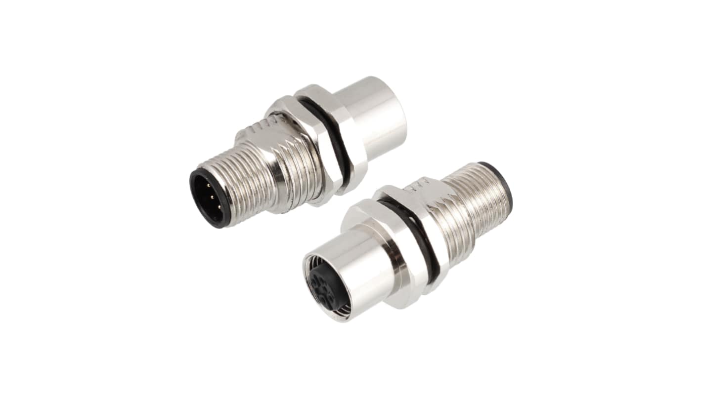 RS PRO Industrial Circular Connectors, 5 Contacts, M12 Connector, Plug, Male to Female, IP67