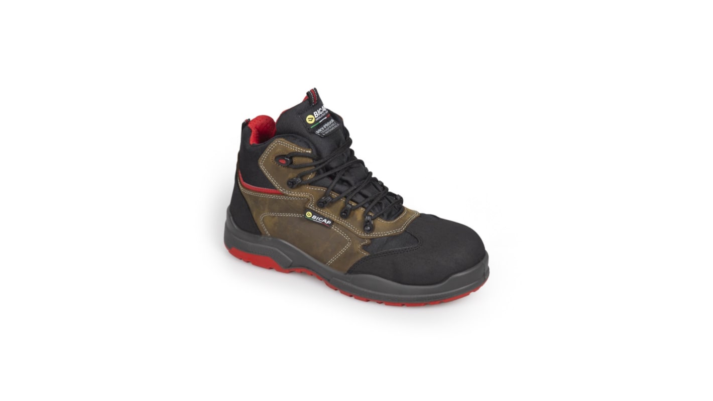Bicap Flamingo Unisex Brown Composite Toe Capped Safety Shoes, UK 11, EU 46